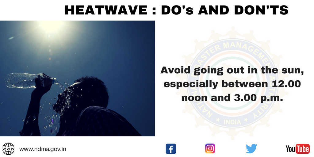 Avoid going out in the sun, especially between 12:00 noon and 3:00 pm